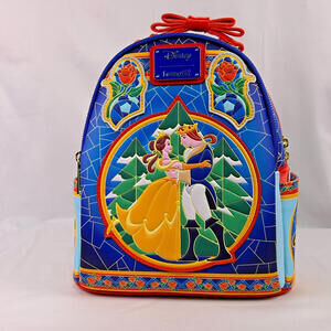 Disney Princess Beauty and the Beast Stain Glass Loungefly Mini Backpack (NEW)